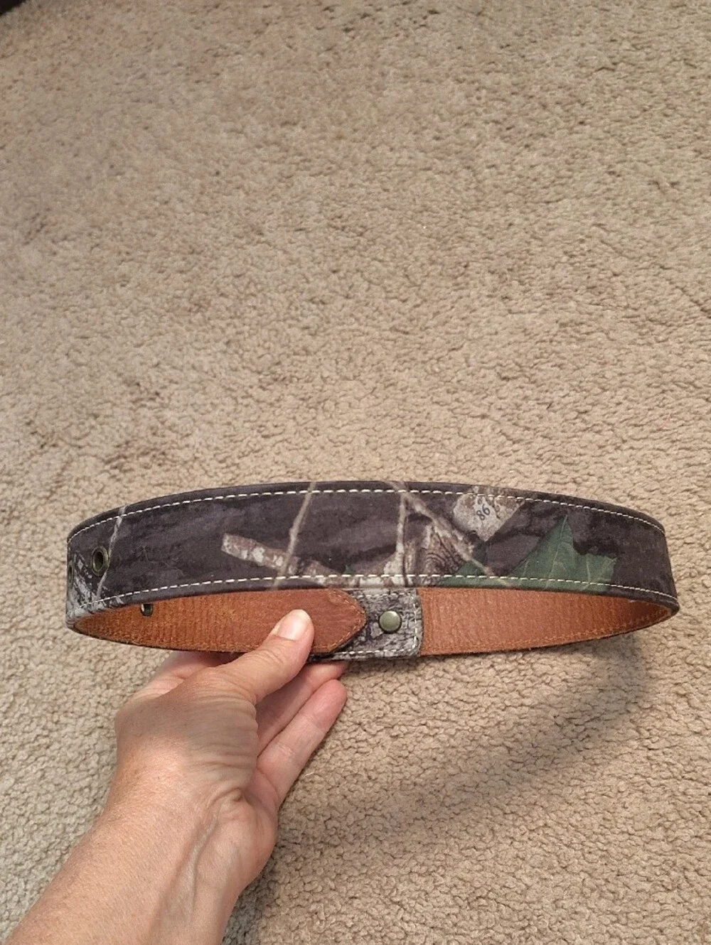 Nocona Camp Leather Belt with Metal Eyelets